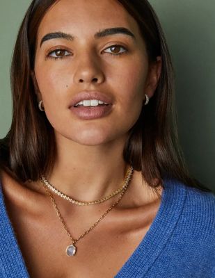 The Emery Tennis Necklace in White Crystal