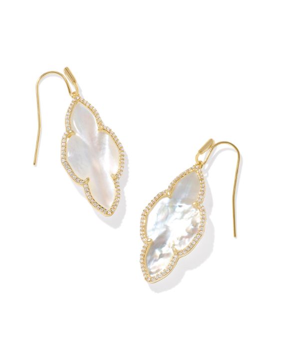 The Abbie Pave Frame Gold Drop