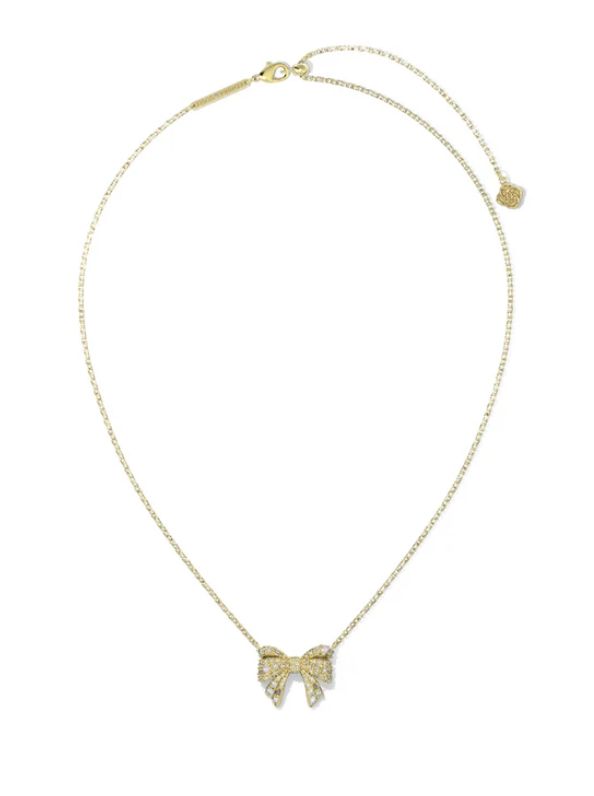 The Krista White Mix Bow Pendant Necklace