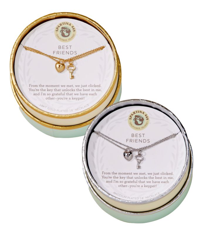 SLV Necklace 18" Best Friends/Heart Key | 2 Piece Set