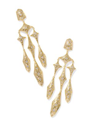 The Holland White Crystal Statement Earrings