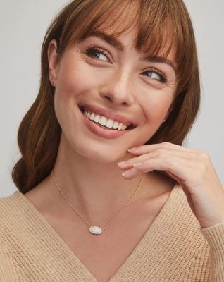 The Elisa Pendant Necklace in White Kyocera Opal
