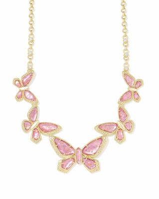 The Dolly Parton x Kendra Scott 1974 Gold Necklace in Light Pink Abalone