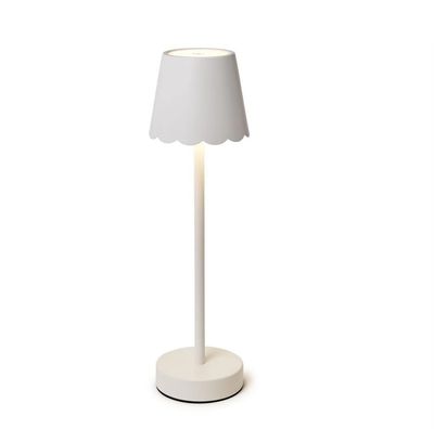 White LED Scalloped Table Lamp