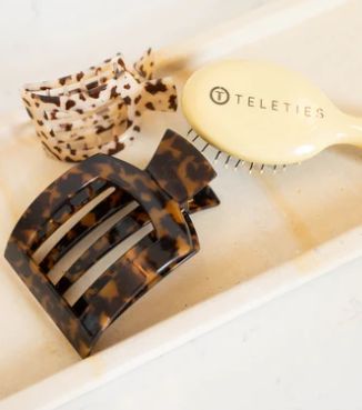 Teleties™ Flat Square Hair Clip | Tortoise