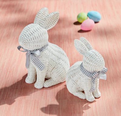 Wicker Resin Bunny