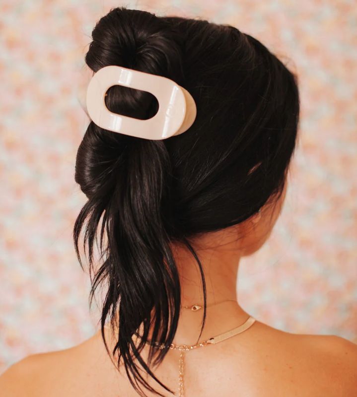 Teleties™ Flat Round Hair Clip | Almond Beige