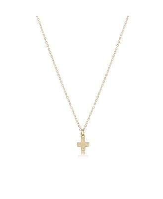 16" Necklace Gold Signature Cross Small Gold Charm