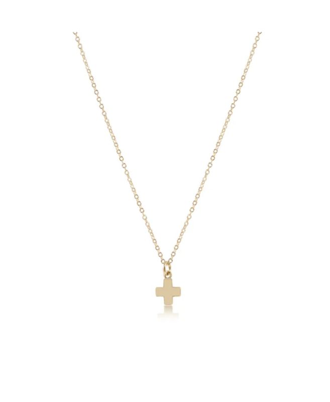 16" Necklace Gold Signature Cross Small Gold Charm