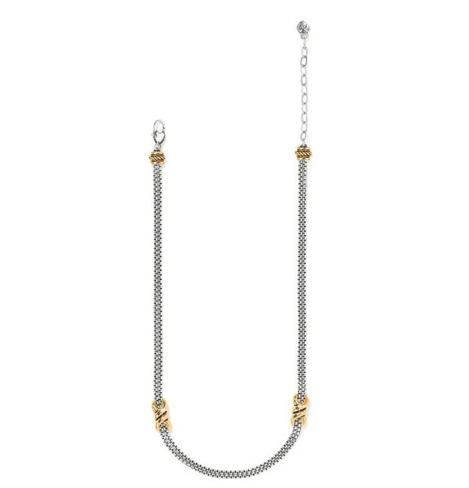 Interlok Twist Two Tone Double Chain Necklace