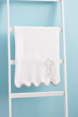 Cross Chenille Blanket | White