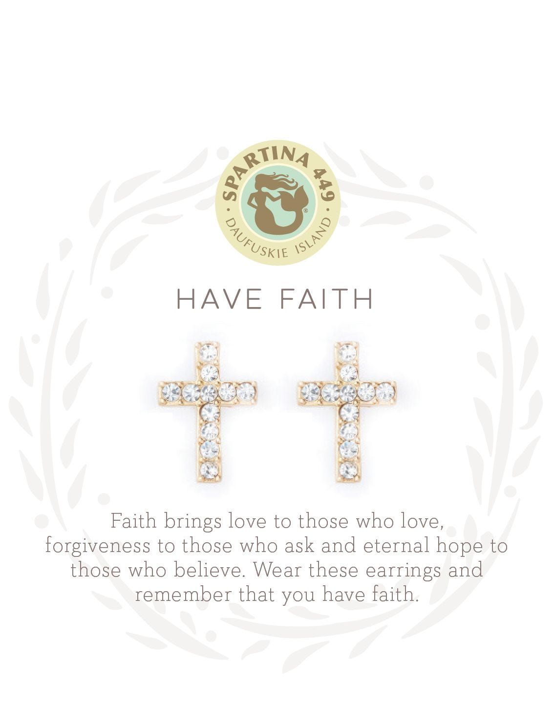 SLV Have Faith/Cross Stud Earrings, Color: Gold