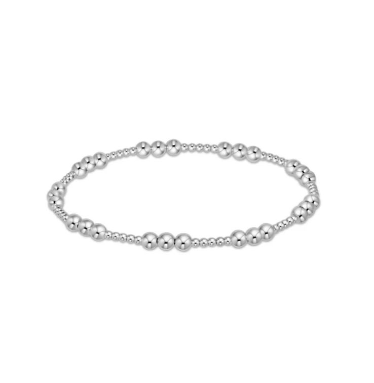 Classic Joy Pattern Bead Bracelet Sterling Silver