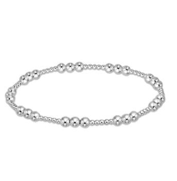 Classic Joy Pattern Bead Bracelet Sterling Silver, Size: 4mm