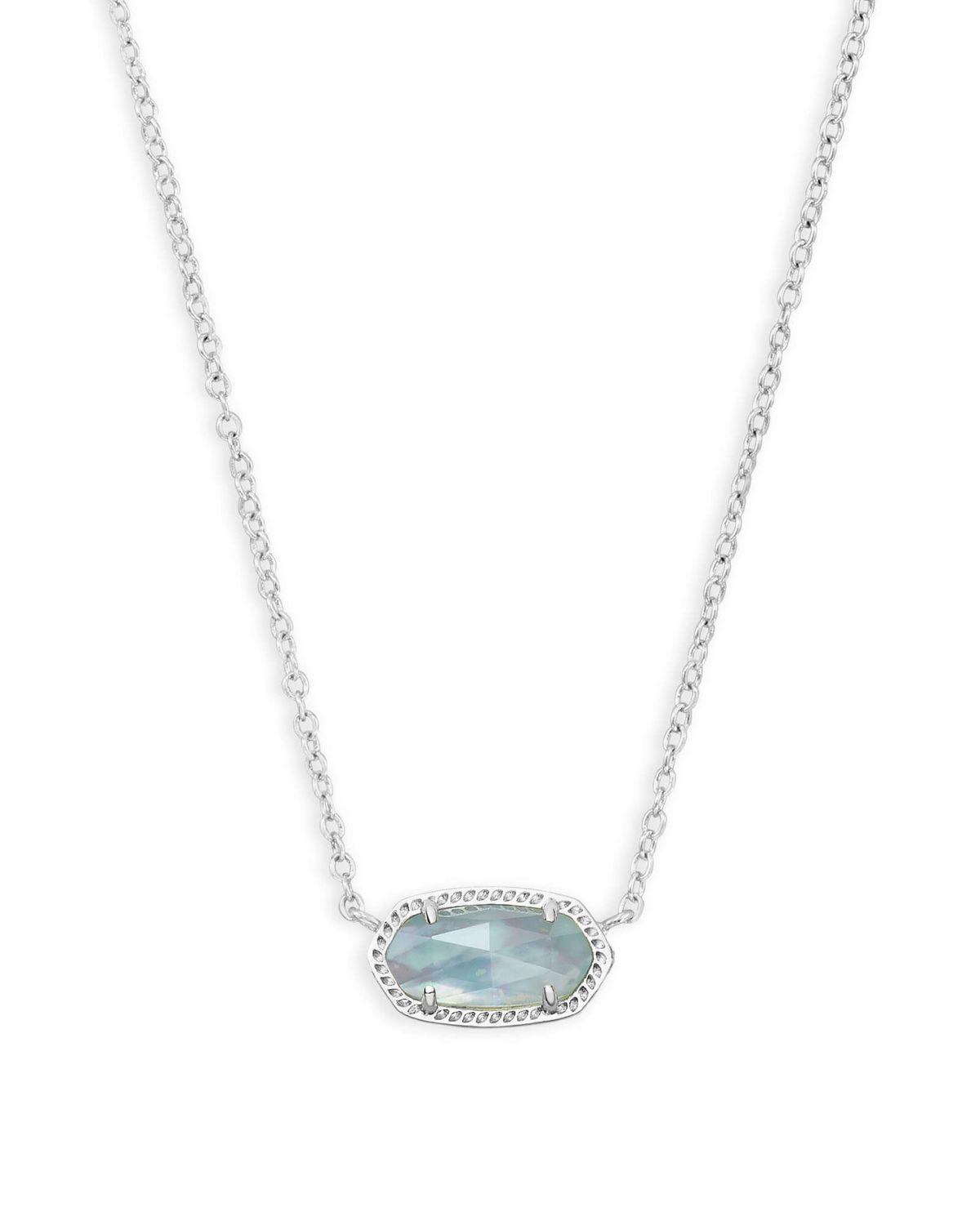 The Elisa Pendant Necklace in Light Blue Illusion, Color: Silver