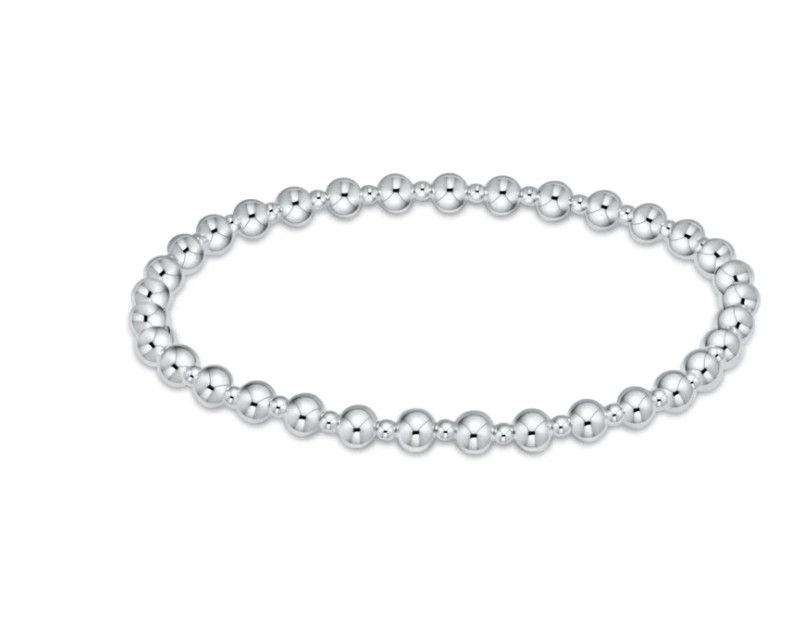 Classic Grateful Pattern Bead Bracelet Sterling, Size: 4mm