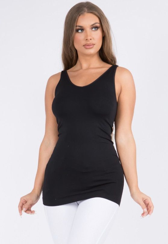 Reversible Shapewear Tank Top Onesize , Color: Black