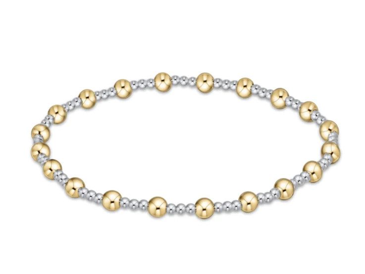 Enewton EXTENDS Classic Sincerity Pattern Bead Bracelet Mixed Metal, Size: 4mm