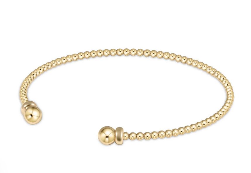 Classic Gold Bead Cuff , Size: 2mm