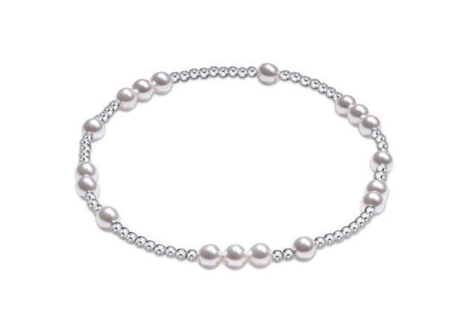 Hope Unwritten Sterling Bead Bracelet Pearl, Size: 4mm