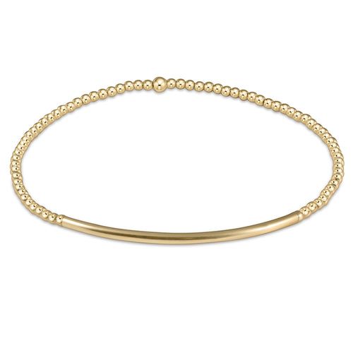 Classic Gold Bead Bracelet Bliss Bar Gold, Size: 2mm