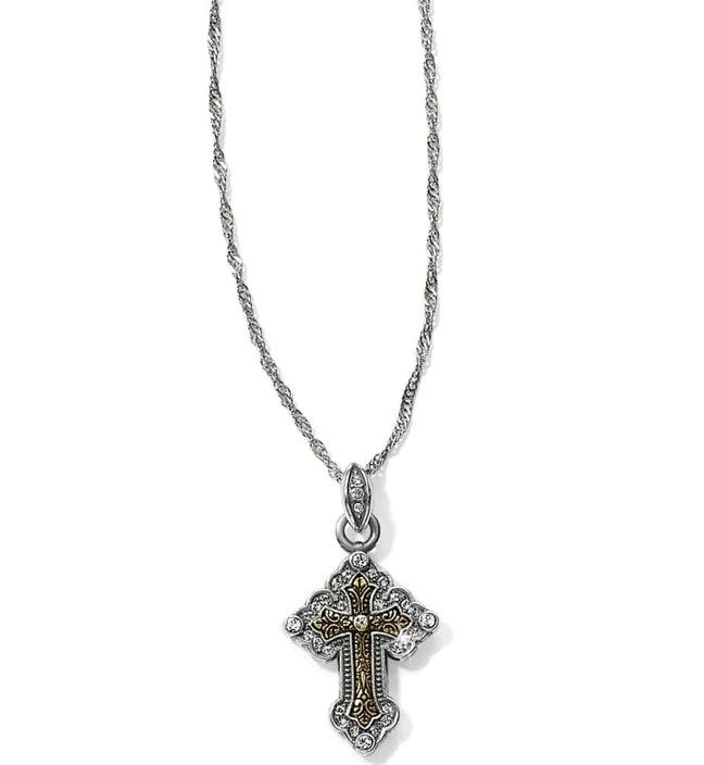 Greek Petite Cross Necklace Silver-Gold