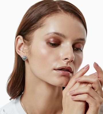 Contempo Heart Post Earrings
