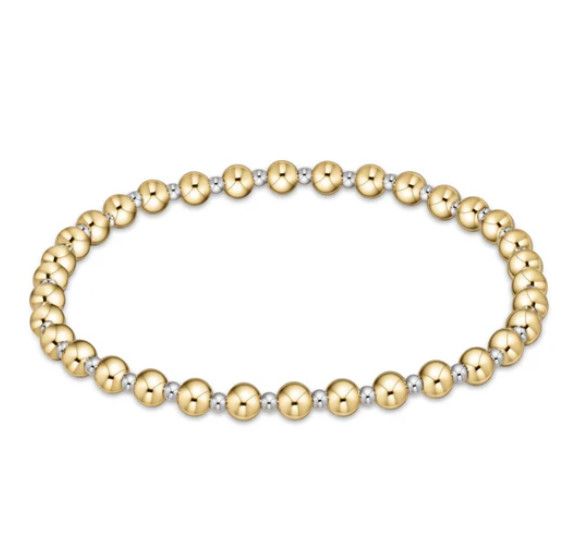 Enewton EXTENDS Classic Grateful Pattern Bead Bracelet Mixed Metal, Size: 4mm