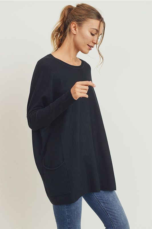 The Deanna Sweater Top, Color: Black, Size: S/M