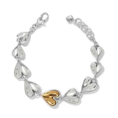 Cascade Heart Two Tone Bracelet