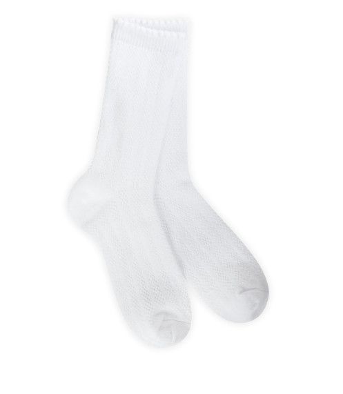 Pointelle Crew Sock, Color: White