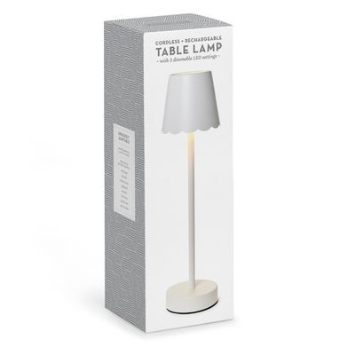 White LED Scalloped Table Lamp