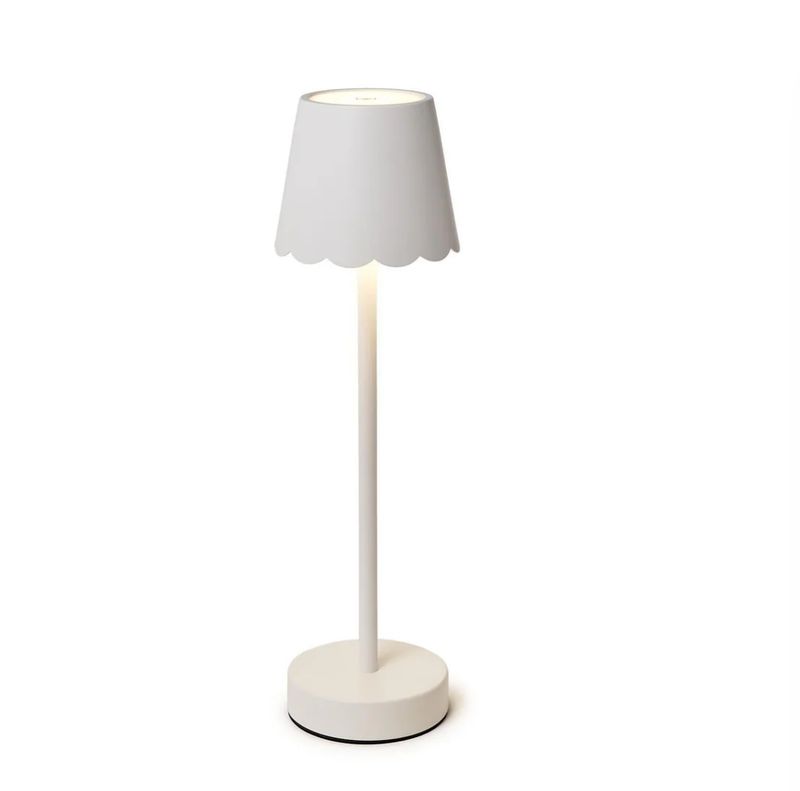 White LED Scalloped Table Lamp
