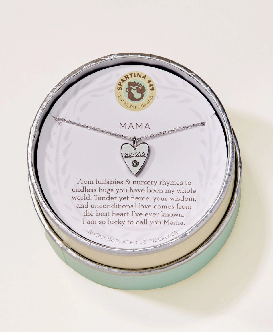 SLV Necklace 18" Mama Heart, Color: Silver