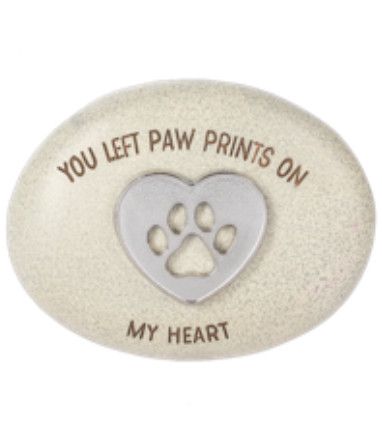 Bereavement Pet Stone, Style: You Left Paw Prints