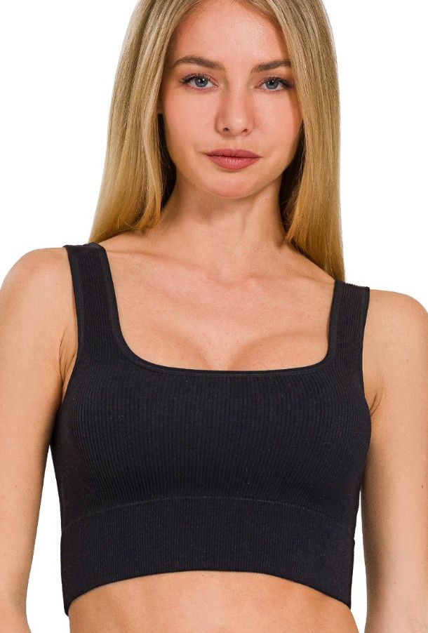 The Landers Ribbed Tank, Color: Black, Size: S/M