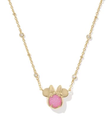 Disney x Kendra Scott | Minnie Mouse Pendant Necklace Gold Hot Pink Drusy