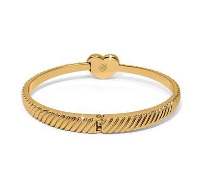 Celestia Heart Hinged Bangle Gold