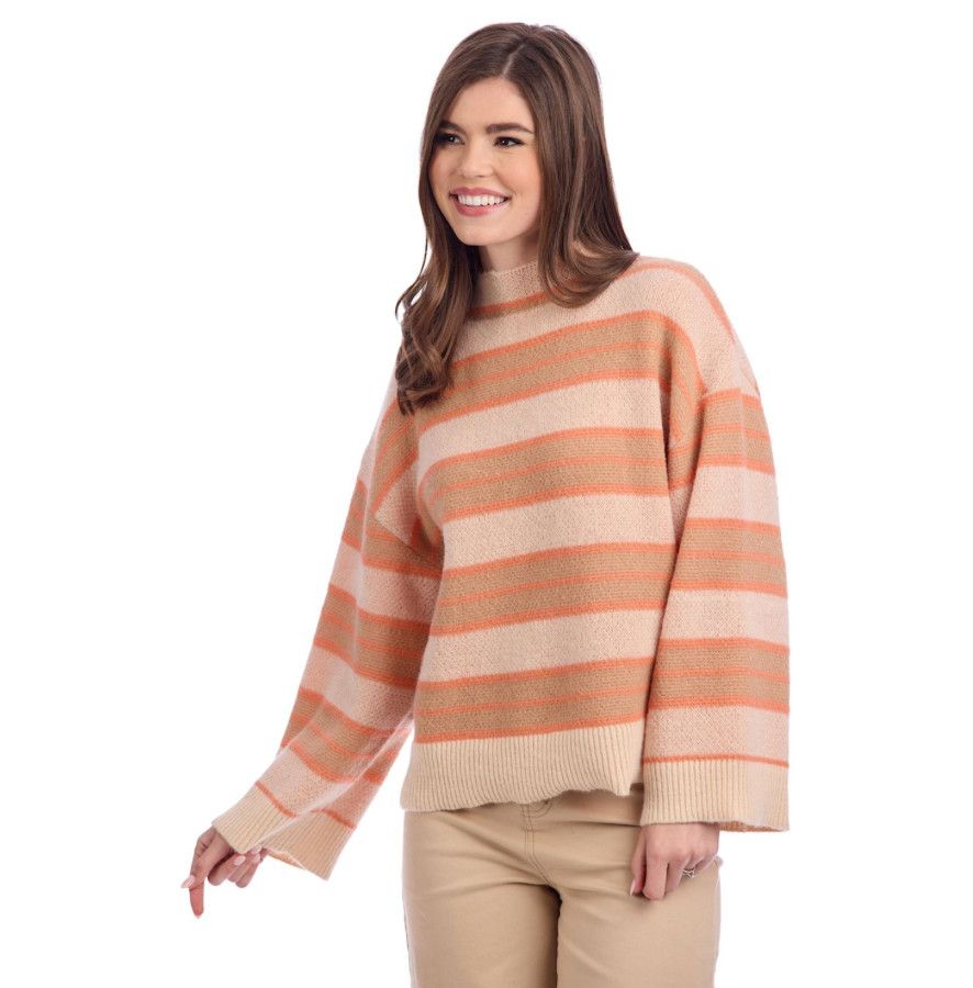 The Quinnie Turtleneck Sweater, Color: Orange, Size: S/M