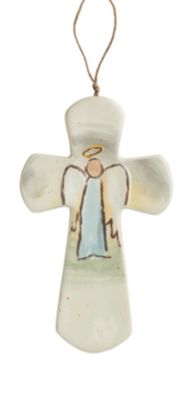Nativity Angel Ceramic Cross