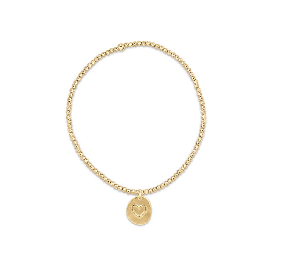 Classic Gold 2mm Bead Bracelet Inspire Love Small Gold Charm