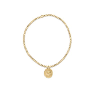 Classic Gold 2mm Bead Bracelet Inspire Love Small Gold Charm