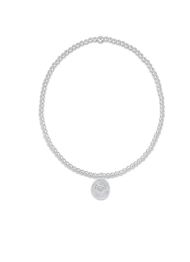 Classic Sterling 2mm Bead Bracelet Inspire Love Small Sterling Charm