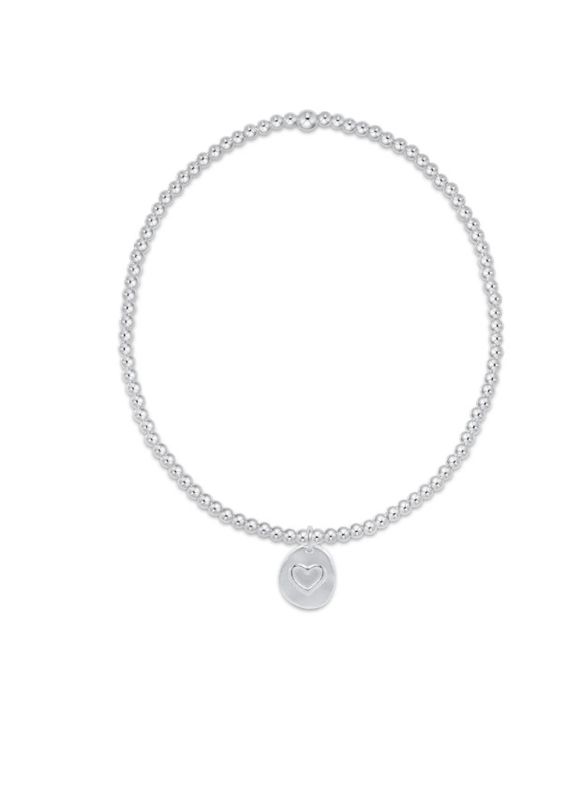 Classic Sterling 2mm Bead Bracelet Inspire Love Small Sterling Charm