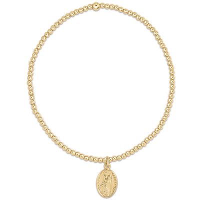 Classic Gold 2mm Bead Bracelet Protection Small Gold Disc