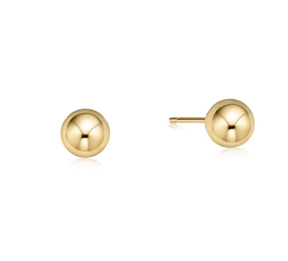 Classic Gold Ball Stud, Size: 6mm