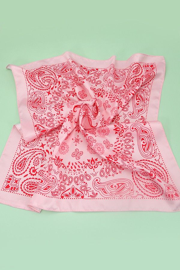 Bandana Scarf, Style: Paisley Pink Red