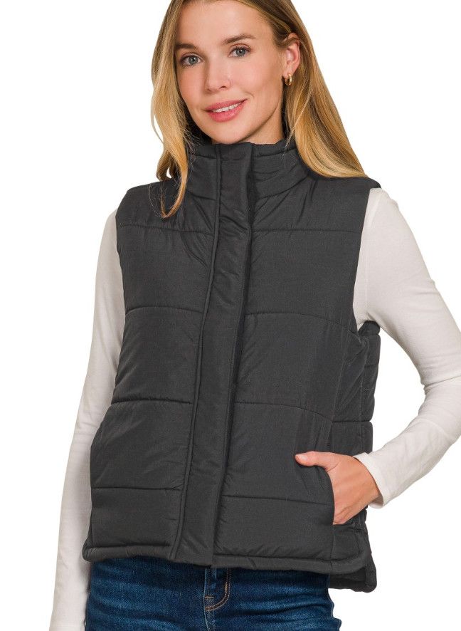 The Diana Quilted Vest, Color: Black, Size: S