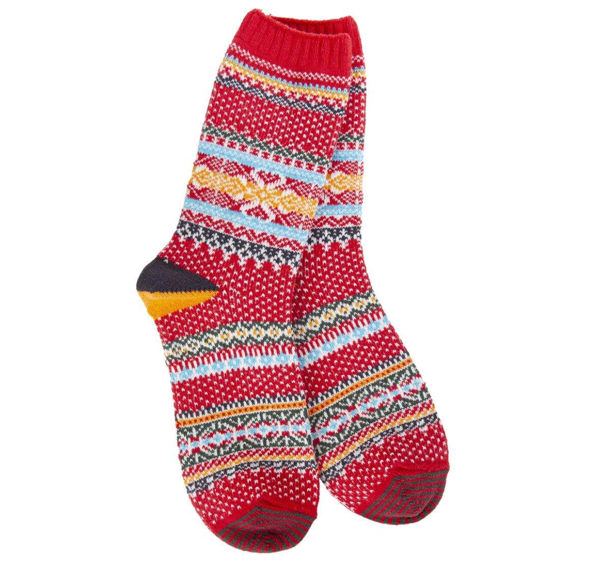 World's Softest Holiday Seasonal Crew Sock, Color: Red Multi