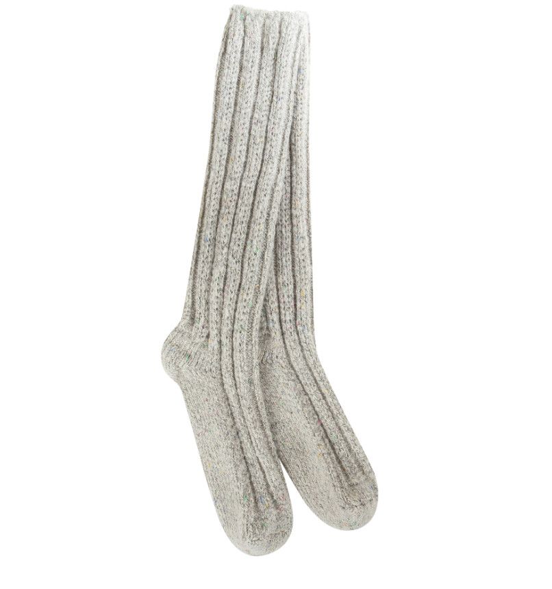 Worlds Softest Socks Sweater Slouch Crew Sock, Color: Grey Confetti